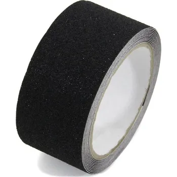Výstražná páska Černá korundová protiskluzová páska FLOMA Standard - 3 m x 5 cm a tloušťka 0,7 mm