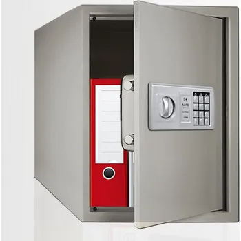 Elektronický trezor pro uložení cenností, šedý 35x40x40cm (Trezor pro uložení cenností s možností zabudování do zdi)