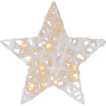 Vánoční dekorace Třpytivá hvězda, teplá bílá, 20 LED, Ø 30 cm