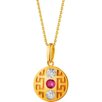 Přívěsek Zlatý přívěsek se zirkony - kolečko - AP535-3460