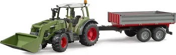 Bruder 2182 Fendt Vario 211 traktor s čelním nakladačem a sklápěcím přívěsem 1:16