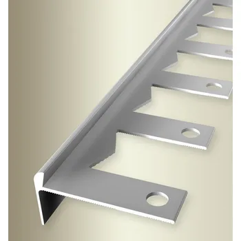 Podlahová lišta Küberit 864 - Schodová hrana jednostranná do 6 mm, šroubovací Barva dekoru: stříbro F4, Délka lišty: 250 cm