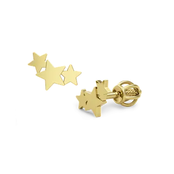 Náušnice SOLUNA CONSTELLATION půvabné zlaté náušnice HVĚZDIČKY žluté zlato