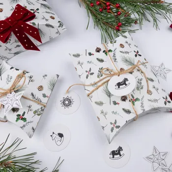 Vánoční dekorace Be Nice EKO vánoční krabičky na balení dárků - V Jehličí světlé Malá krabička 14x13,5x4 cm