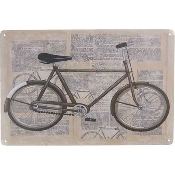 Plechová cedule Kovová středně velká retro cedule s jizdním kolem – 30x1x20 cm