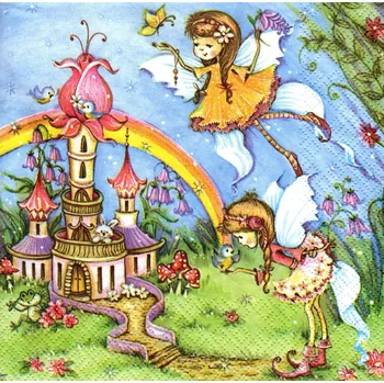 Papírový ubrousek UBR-E25, Ubrousek, 16x16 cm, VÍLY A HRAD, 1 kus