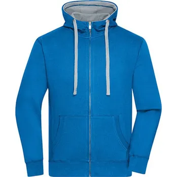 Pánská mikina James&Nicholson Pánská mikina JN963 Cobalt-Grey Heather L