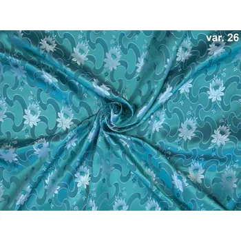 HEDVA ČESKÝ BROKÁT Luxusní brokát 160 Ondrin KVĚT A STUŽKA tyrkysová | 26