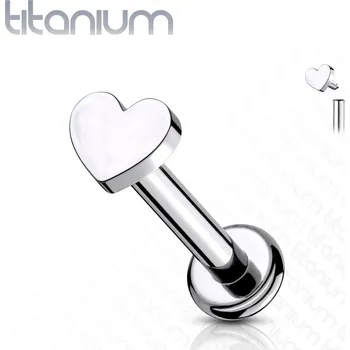 Piercing Šperky4U Piercing do brady - labreta TITAN srdíčko - TIT1098-1206
