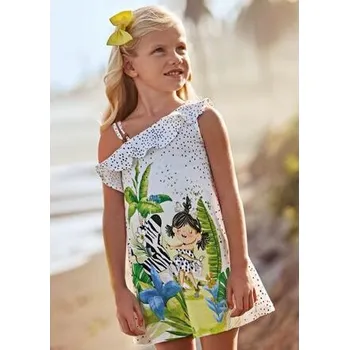 Dívčí šaty dětské letní šaty s veselým obrázkem Mayoral 3935-10 velikost 134