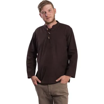 Pánská košile Košile Nepál / ETNO KURTA hnědá M