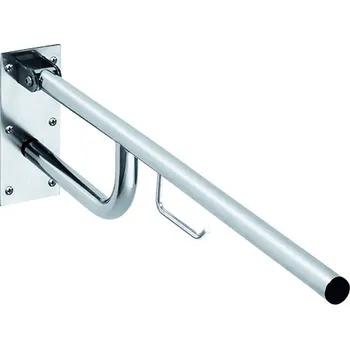 Madlo do koupelny Bemeta HELP: Madlo, 850 mm, s držákem TP, sklopné, bez krytky, nerez, mat 301102782