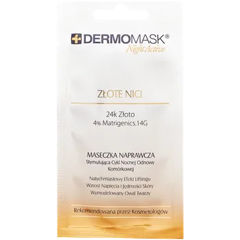 Pleťová maska L'biotica Dermomask Night Active Repair liftingová a zpevňující maska s 24kt zlatem 12 ml