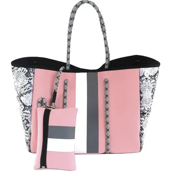 Kabelka Neoprenová dámská plážová taška voděodolná lososově růžová JG047