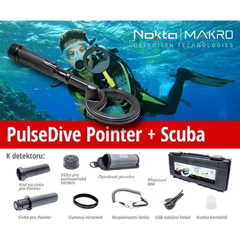 Přislušenství pro detektor kovů Nokta - Makro Pulsedive Pointer + Scuba Black SET