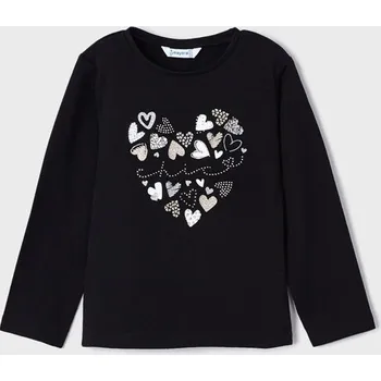 Dívčí tričko Mayoral dívčí tričko 178 béžové,černé, růžové, šedé barva: černá, Rozměr: 110