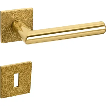 Dveřní kování TI - FAVORIT - HR 4002 5SQ T3 rozety WC, klika/klika OLV - Mosaz leštěná lakovaná (33)