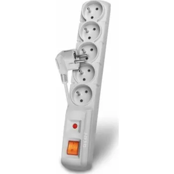Přepěťová ochrana Napájecí lišta Acar F5 přepěťová ochrana 5 zásuvek 3 m šedá (ALPACARF513)