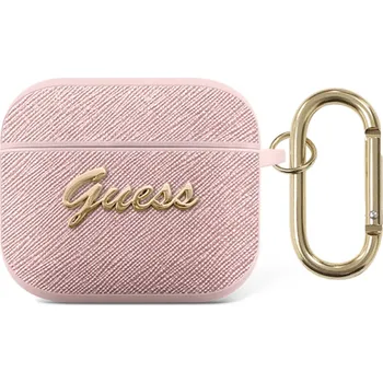 Příslušenství pro sluchátka Guess Saffiano PC/PU Metal Logo Pouzdro pro Apple AirPods 3 GUA3SASMP