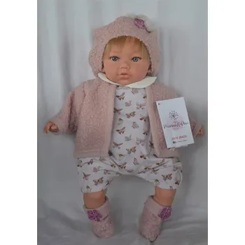 Panenka Realistická panenka Alina v růžovém baretu firmy Marina & Pau (Alina Farfalla - 45 cm)