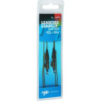 Giants fishing Montáž s olověnou šňůrkou Leadcore 45Lb Leadclip (2ks) 60cm|Camo Weed