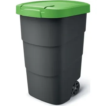 Popelnice Popelnice Prosperplast Wheeler 110 l antracit se zeleným víkem