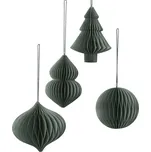 Závěsné vánoční ozdoby v sadě 4 ks Broste CHRISTMAS MIX - zelené zelená