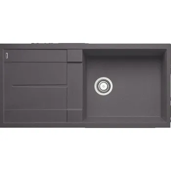 Granitový dřez Blanco Metra XL 6 S Granitový dvoudřez s odkapem oboustranné provedení, 100x50cm, šedá skála, 518880