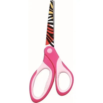 Kancelářské nůžky Školní nůžky KEYROAD Tattoo, 18cm, Zebra, blistr