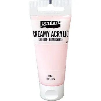 Speciální výtvarná barva Krémová akrylová barva 60ml pololesklá - světle růžová