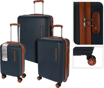 Cestovní kufr Explorer KO-DG9000980 sada cestovních kufrů 3 ks modrá/koňaková