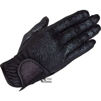 Jezdecké rukavice Rukavice Kentaur -GLITTERS- - Černá - XL
