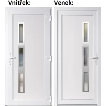 Vchodové dveře Vchodové dveře plastové Soft Venus Inox bílé 88x198 cm, pravé