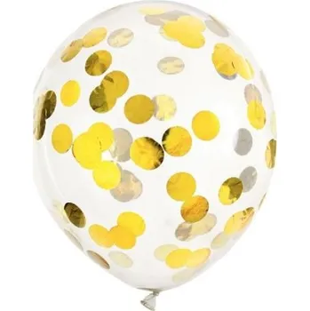 Balónky se zlatými konfety 30cm, 6ks