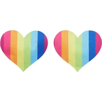 samolepka Smiffys Samolepky ve tvaru srdce, duhové