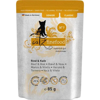 Krmivo pro kočku catz finefood Senior No. 07 hovězí a telecí maso 16× 85 g