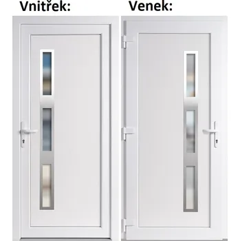 Vchodové dveře Plastové vchodové dveře Soft Venus Inox bílé 98x198 cm, levé, otevírání VEN