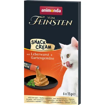 Krmivo pro kočku 24x15g Animonda Vom Feinsten Adult Snack-Cream - výhodné balení - jitrnice a zahradní zelenina