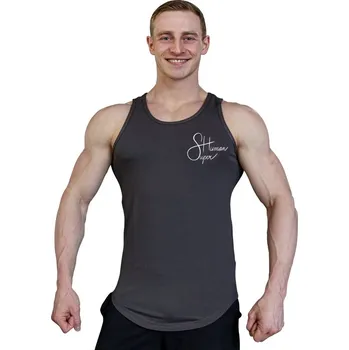 Pánské tílko Tílko s nápisem Superhuman - šedá/bílá M