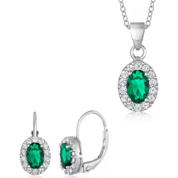 Souprava šperků SOFIA stříbrný set náušnice, přívěsek a řetízek COEZB102502+COPZA74597