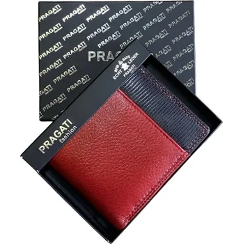 Peněženka Pánská kožená peněženka Pragati v červeno/černém provedení