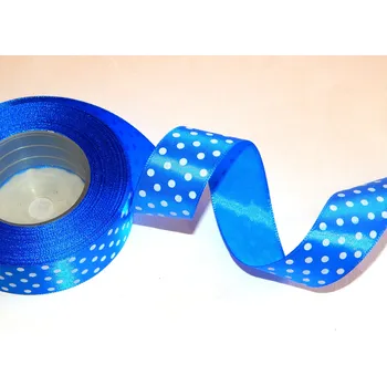 Stuha Stuha saténová s puntíkem, WSK6107, šíře 38 mm / 1 metr