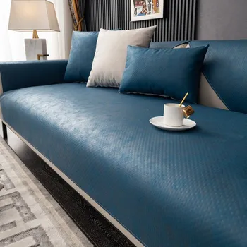 Přehoz na lůžko Voděodolný přehoz na pohovku, či křeslo z umělé kůže (L) Barva: modrá, Rozměry (cm): 90 x 160 cm