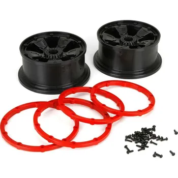 RC náhradní díl Losi disk kola s kroužkem beadlock černý (2): DBXL 1:5