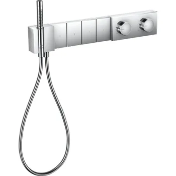 Vodovodní baterie Axor Edge - Modul termostatu Select 610/100 s podomítkovou instalací, pro 4 spotřebiče - diamantový brus, chrom 46721000