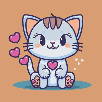 Malování podle čísel - Zamilovaná kočička Velikost: 30x30cm, Rámování: Pouze srolované plátno