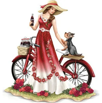 Diamantové malování Diamantové malování - Dívka s kolem - č. 105 40 x 40 cm