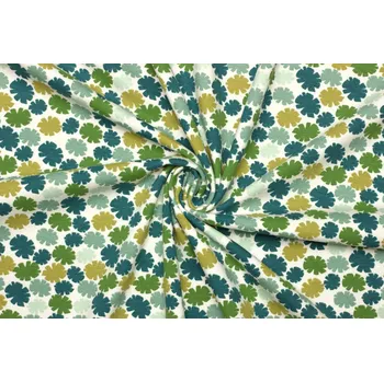 Bavlněný úplet - Abstraktní květinový vzor