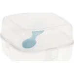 box svačinový 15,5x15x9,5cm s klick uz.,dělený+příbor PH TRA/mix barev