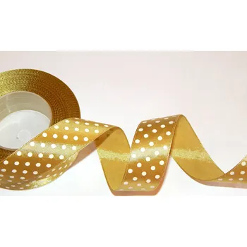 Stuha Stuha saténová s puntíkem, WSK6127, šíře 38 mm / 1 metr